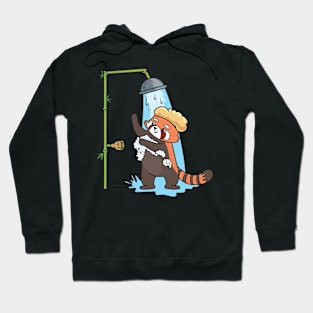 Red Panda taking a shower Hoodie